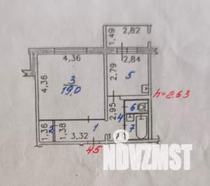 1-к квартира, вторичка, 42м2, 3/9 этаж