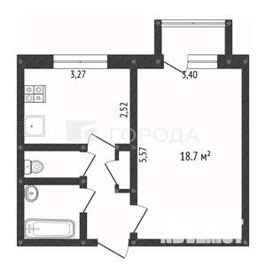 1-к квартира, вторичка, 37м2, 5/5 этаж