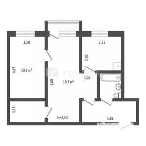 2-к квартира, вторичка, 46м2, 5/5 этаж