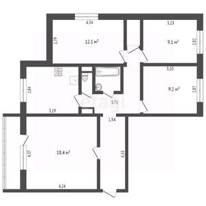 4-к квартира, вторичка, 77м2, 7/10 этаж