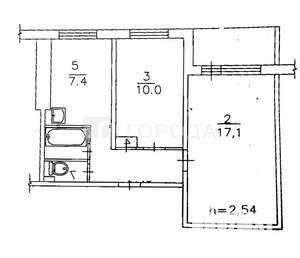 2-к квартира, вторичка, 44м2, 3/9 этаж