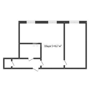 2-к квартира, вторичка, 47м2, 1/5 этаж