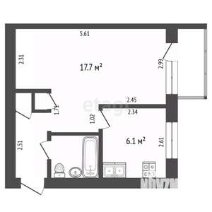 1-к квартира, вторичка, 31м2, 3/5 этаж