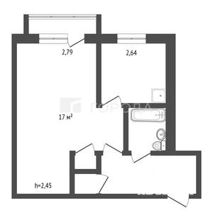 1-к квартира, вторичка, 32м2, 4/5 этаж