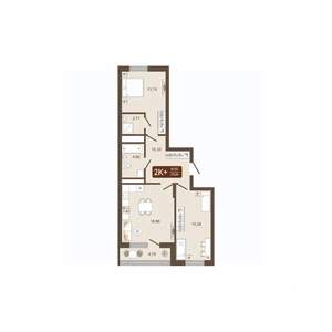 2-к квартира, вторичка, 67м2, 9/16 этаж