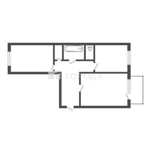 2-к квартира, вторичка, 59м2, 2/3 этаж