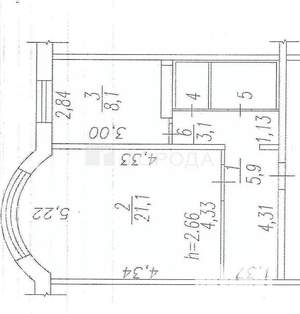 1-к квартира, вторичка, 42м2, 5/10 этаж