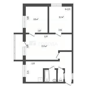 3-к квартира, вторичка, 47м2, 4/5 этаж