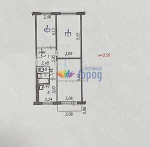 3-к квартира, вторичка, 61м2, 2/5 этаж