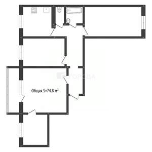 4-к квартира, вторичка, 75м2, 7/10 этаж