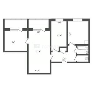 3-к квартира, вторичка, 52м2, 4/9 этаж