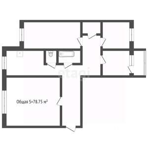 4-к квартира, вторичка, 79м2, 1/9 этаж