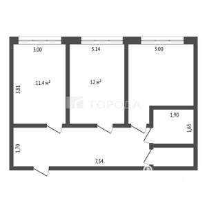 2-к квартира, вторичка, 50м2, 4/5 этаж