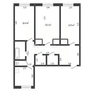 3-к квартира, вторичка, 90м2, 1/4 этаж