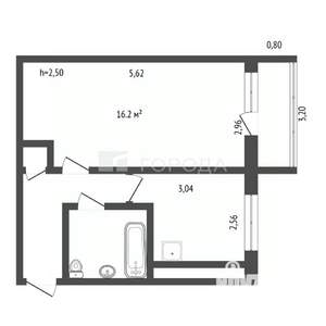 1-к квартира, вторичка, 31м2, 5/5 этаж