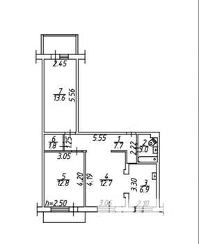 3-к квартира, вторичка, 59м2, 5/9 этаж