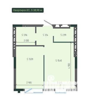 2-к квартира, вторичка, 39м2, 12/12 этаж