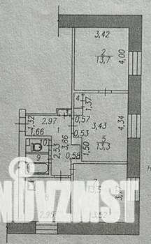 3-к квартира, вторичка, 61м2, 1/3 этаж