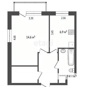 1-к квартира, вторичка, 33м2, 5/9 этаж