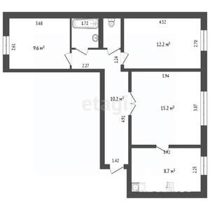 3-к квартира, вторичка, 63м2, 1/5 этаж