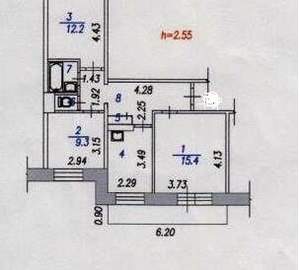 3-к квартира, вторичка, 59м2, 5/9 этаж