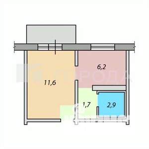 1-к квартира, вторичка, 21м2, 3/9 этаж