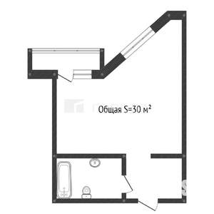 Студия квартира, вторичка, 30м2, 1/5 этаж