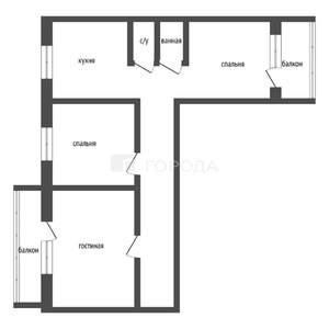 3-к квартира, вторичка, 69м2, 9/10 этаж