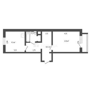 1-к квартира, вторичка, 37м2, 8/9 этаж