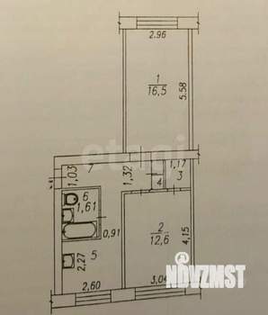 2-к квартира, вторичка, 47м2, 1/5 этаж