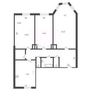 3-к квартира, вторичка, 92м2, 2/5 этаж