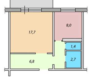 1-к квартира, вторичка, 39м2, 9/9 этаж