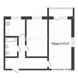 2-к квартира, вторичка, 45м2, 4/5 этаж