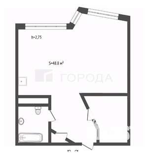 2-к квартира, вторичка, 49м2, 3/14 этаж