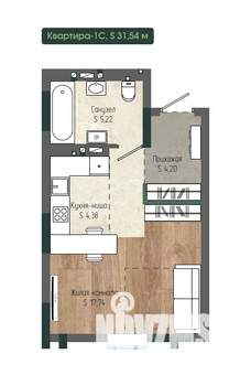 1-к квартира, вторичка, 32м2, 4/12 этаж