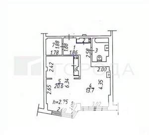1-к квартира, вторичка, 50м2, 13/16 этаж