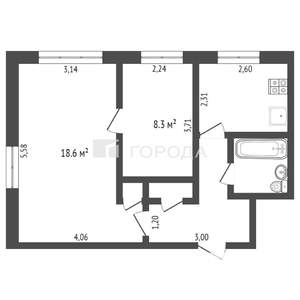 2-к квартира, вторичка, 43м2, 2/5 этаж