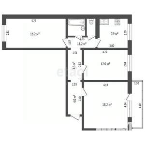 3-к квартира, вторичка, 69м2, 4/10 этаж