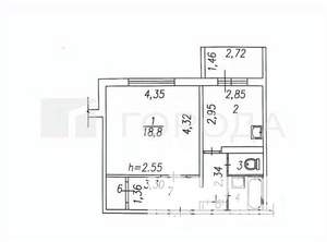 1-к квартира, вторичка, 40м2, 2/9 этаж