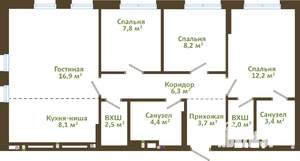 4-к квартира, вторичка, 75м2, 13/14 этаж
