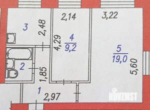 2-к квартира, вторичка, 43м2, 1/5 этаж