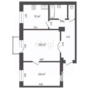 2-к квартира, вторичка, 57м2, 3/5 этаж