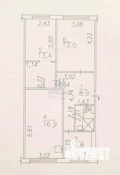 3-к квартира, вторичка, 60м2, 1/5 этаж