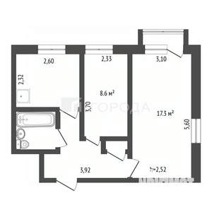 2-к квартира, вторичка, 43м2, 4/5 этаж