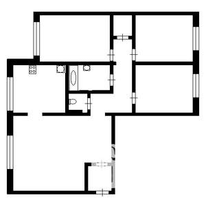 4-к квартира, вторичка, 77м2, 2/9 этаж