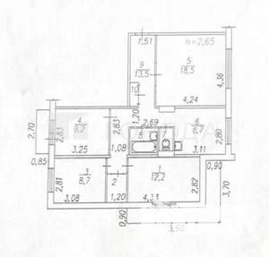 4-к квартира, вторичка, 77м2, 3/9 этаж