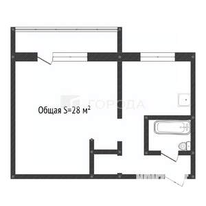 1-к квартира, вторичка, 28м2, 5/5 этаж