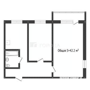 2-к квартира, вторичка, 42м2, 3/5 этаж