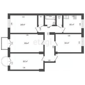 4-к квартира, вторичка, 100м2, 4/5 этаж