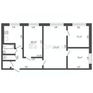 4-к квартира, вторичка, 60м2, 1/5 этаж